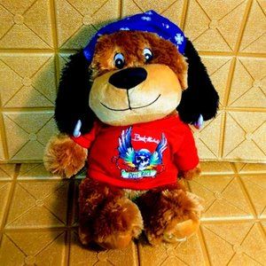 EUC*PLUSH DOG*BRET MICHAELS OF POISON*PETS ROCK*W/HEAD WRAP & EARRINGS